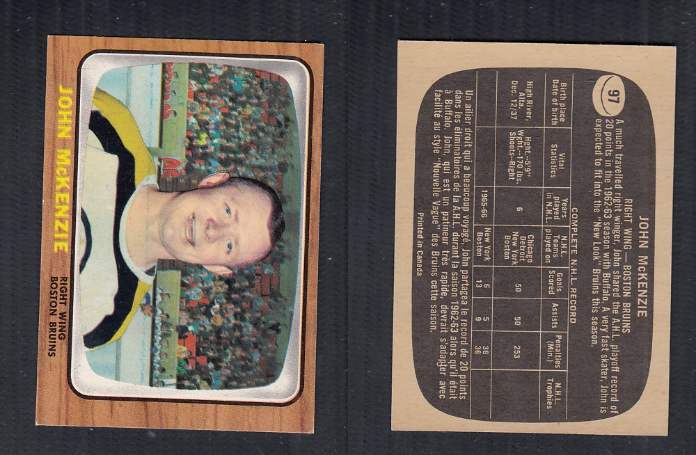 1966-67 TOPPS HOCKEY CARD #97 J. MCKENZIE photo