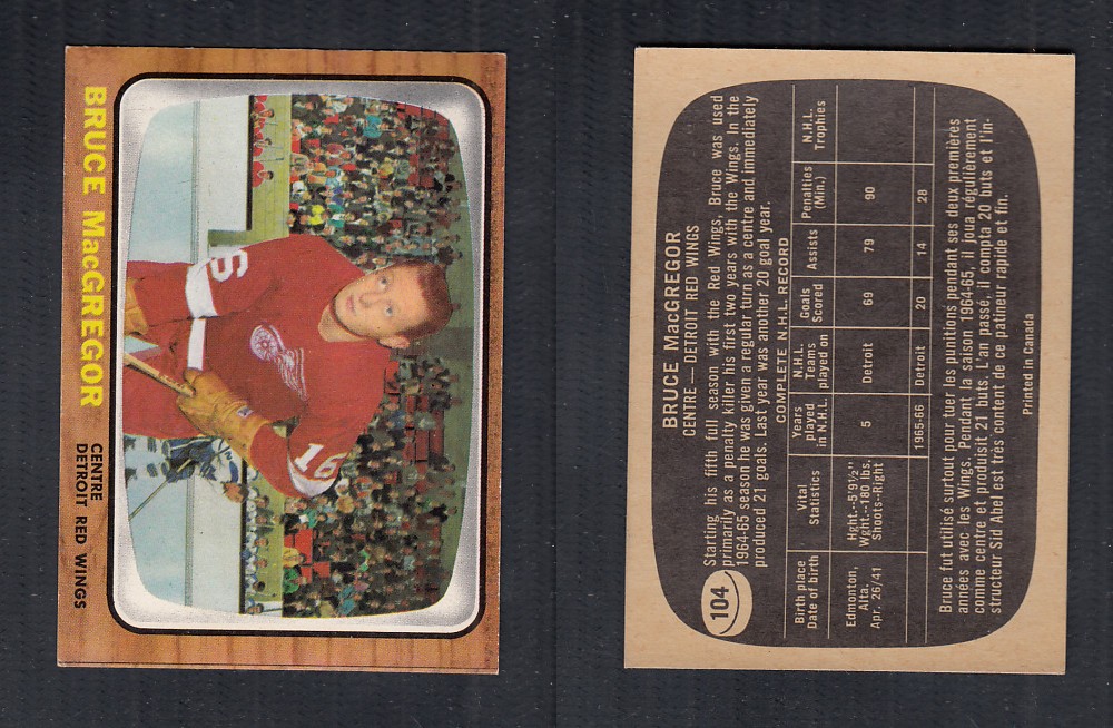 1966-67 TOPPS HOCKEY CARD #104 B. MACGREGOR photo