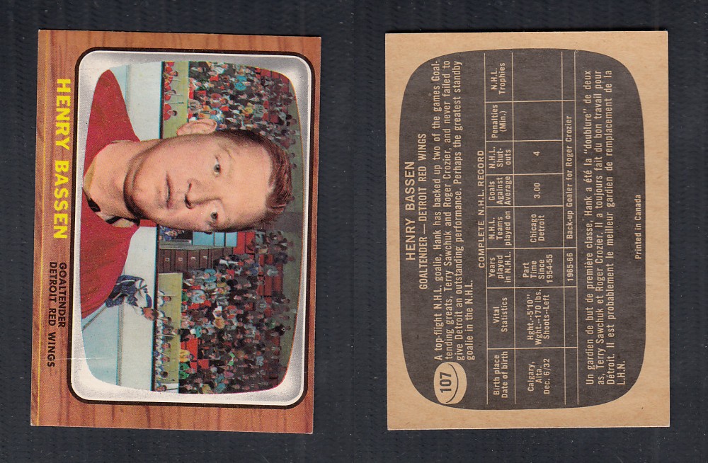 1966-67 TOPPS HOCKEY CARD #107 H. BASSEN photo