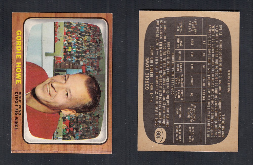 1966-67 TOPPS HOCKEY CARD #109 G. HOWE photo