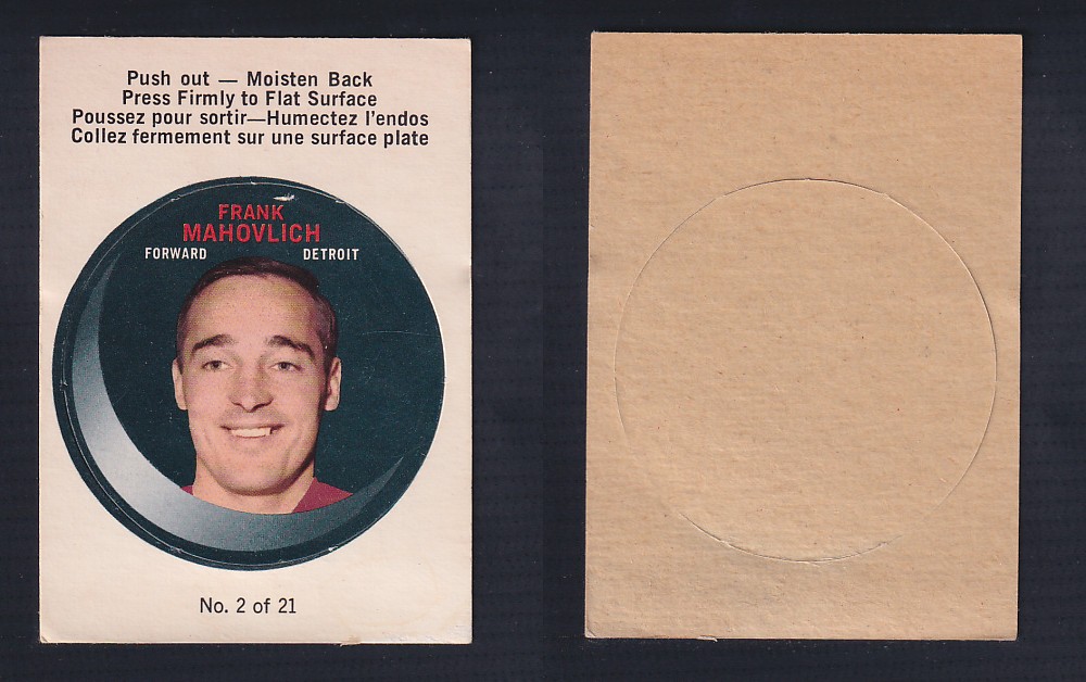 1968-69 O-PEE-CHEE PUCK STICKER #2 F. MAHOVLICH photo