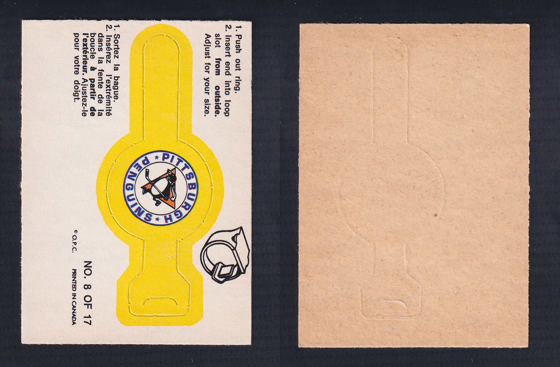 1973-74 O-PEE-CHEE TEAM  RINGS #8 PITTSBURGH PEINGUINS photo