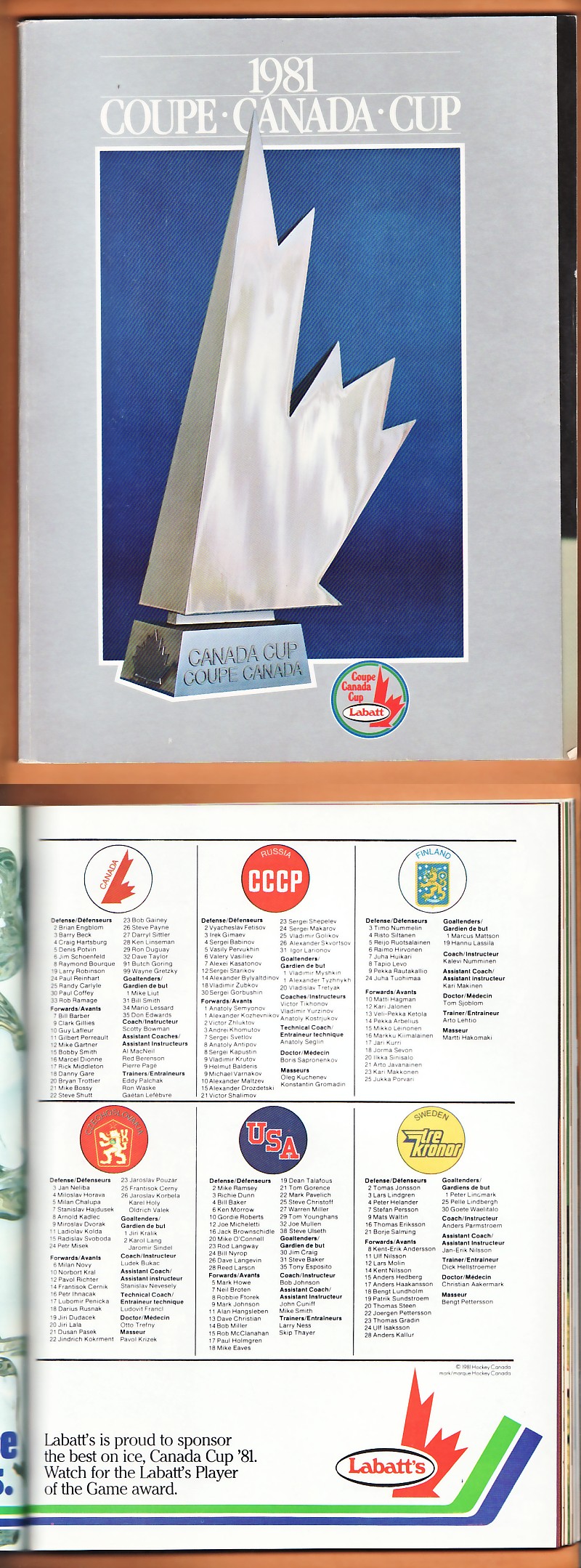 1981 CANADA CUP PROGRAM photo